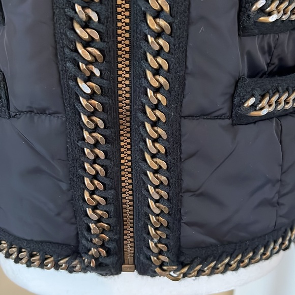 WHBM black chain detail nylon jacket. Size small. - Picture 8 of 10